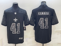 Men's New Orleans Saints Alvin Kamara #41 Black RFLCTV Limited Jersey1