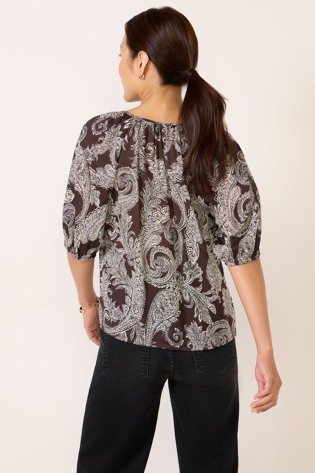 Women's Paisley Blouson Blouse