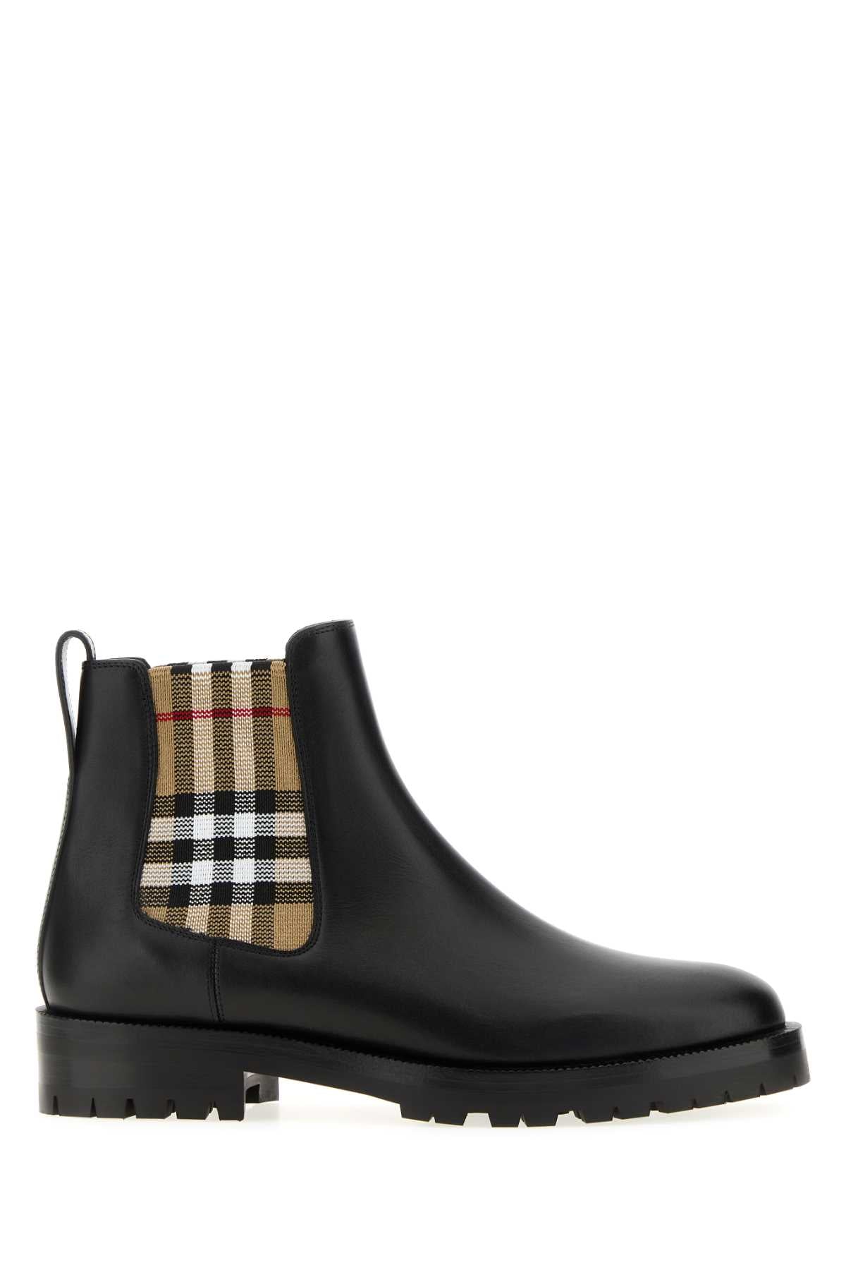 Burberry Women Black Leather Ankle Boots