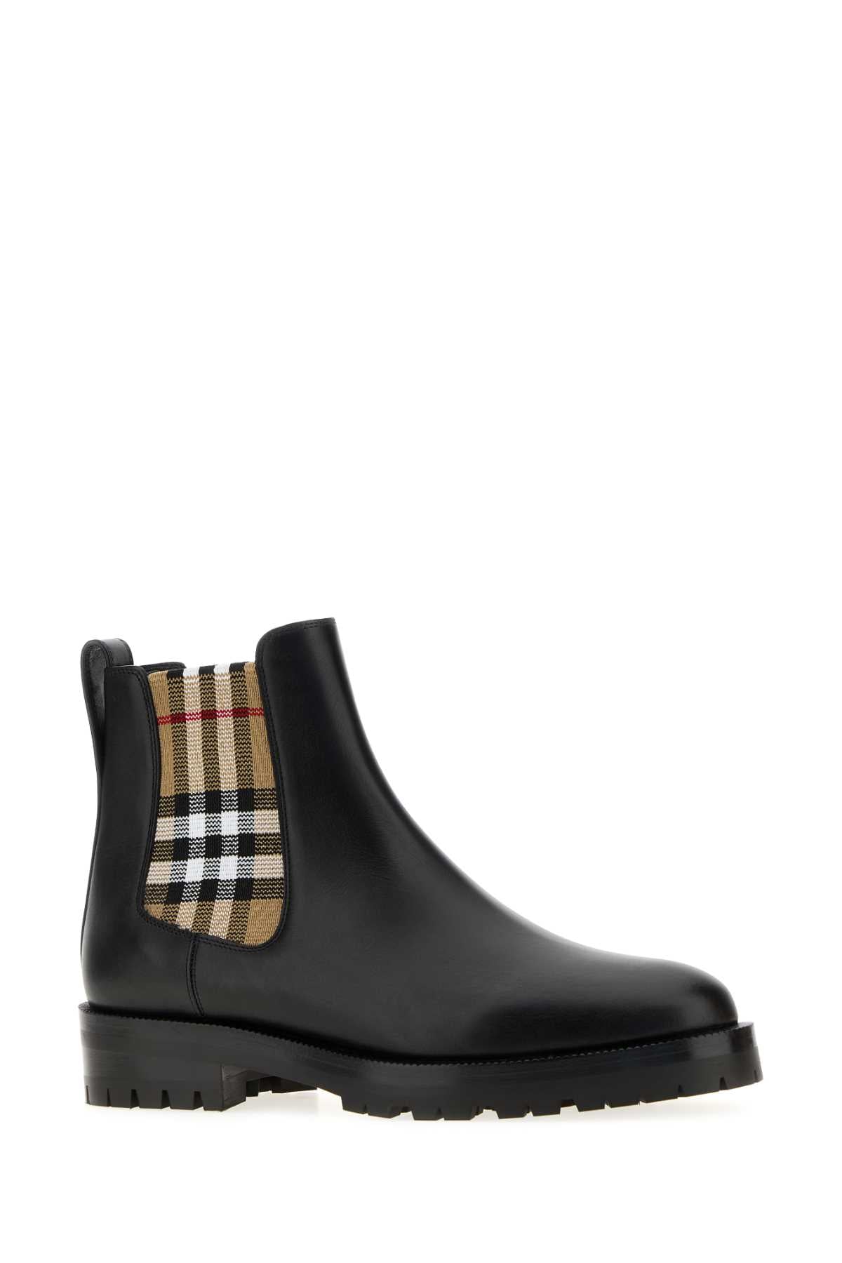 Burberry Women Black Leather Ankle Boots
