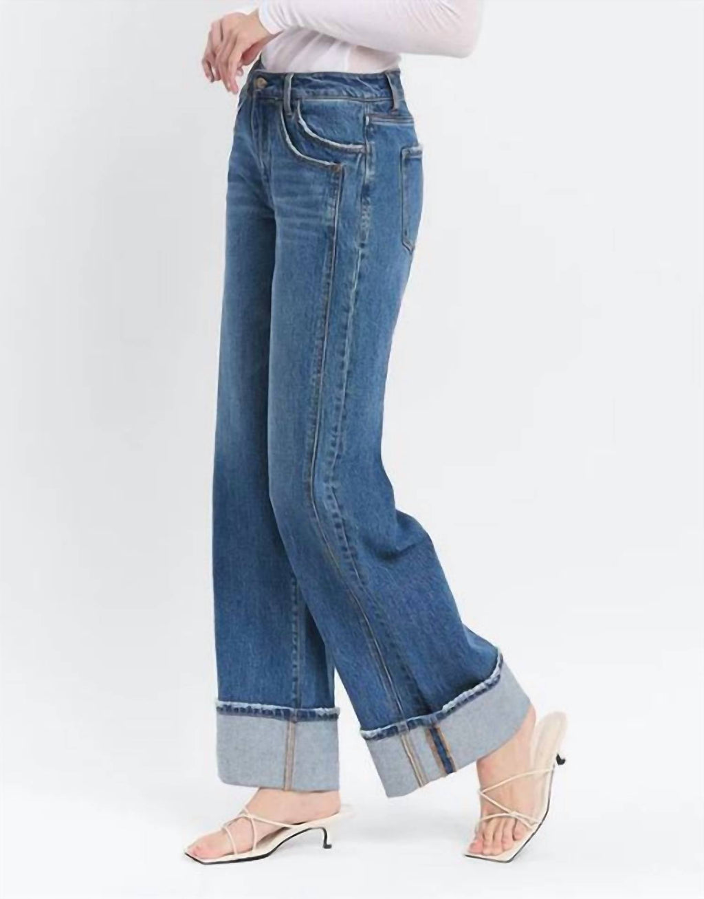 Kris Baggy Wide Leg Jean In Blue