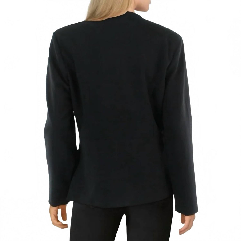 Scalloped Business One-Button Blazer In Black