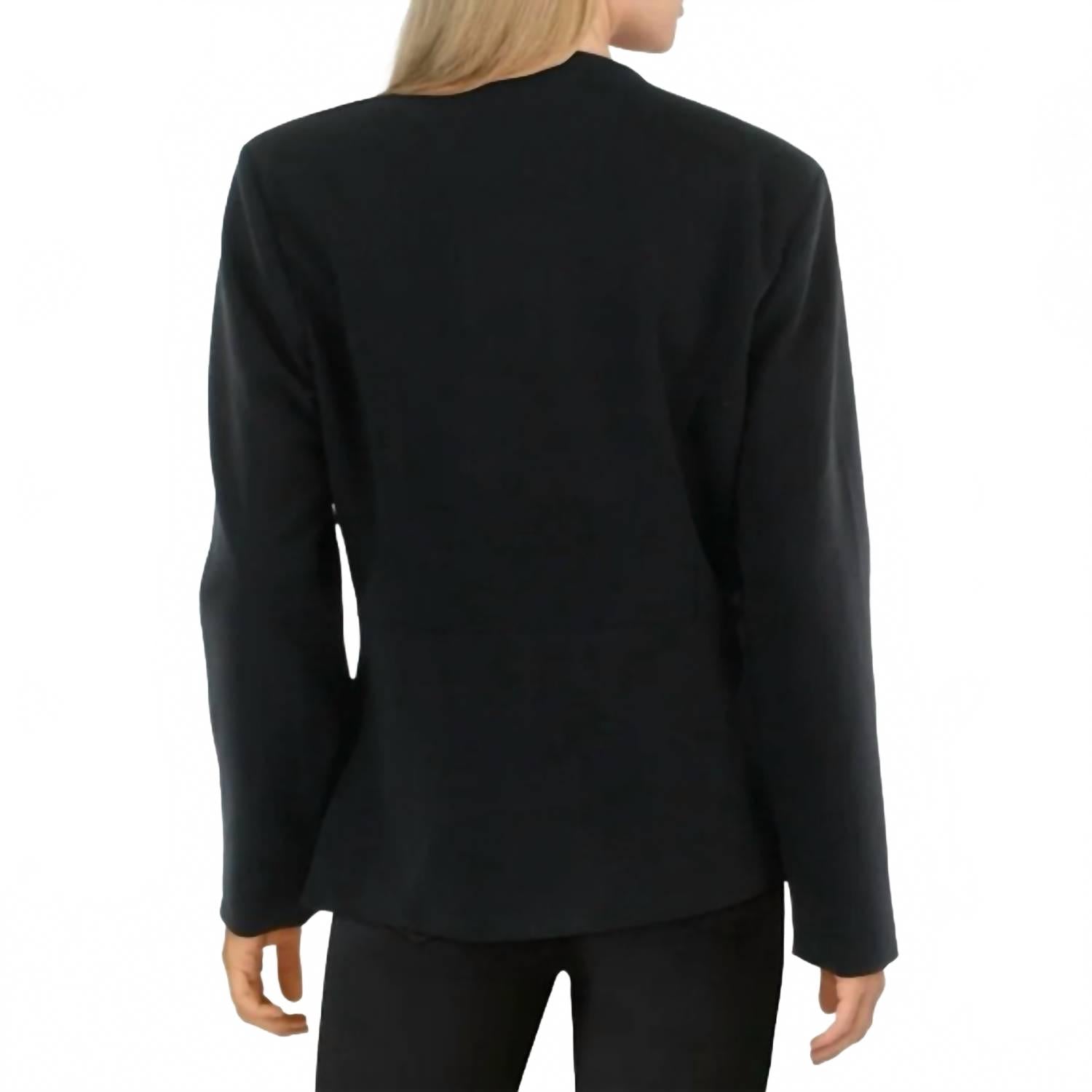 Scalloped Business One-Button Blazer In Black