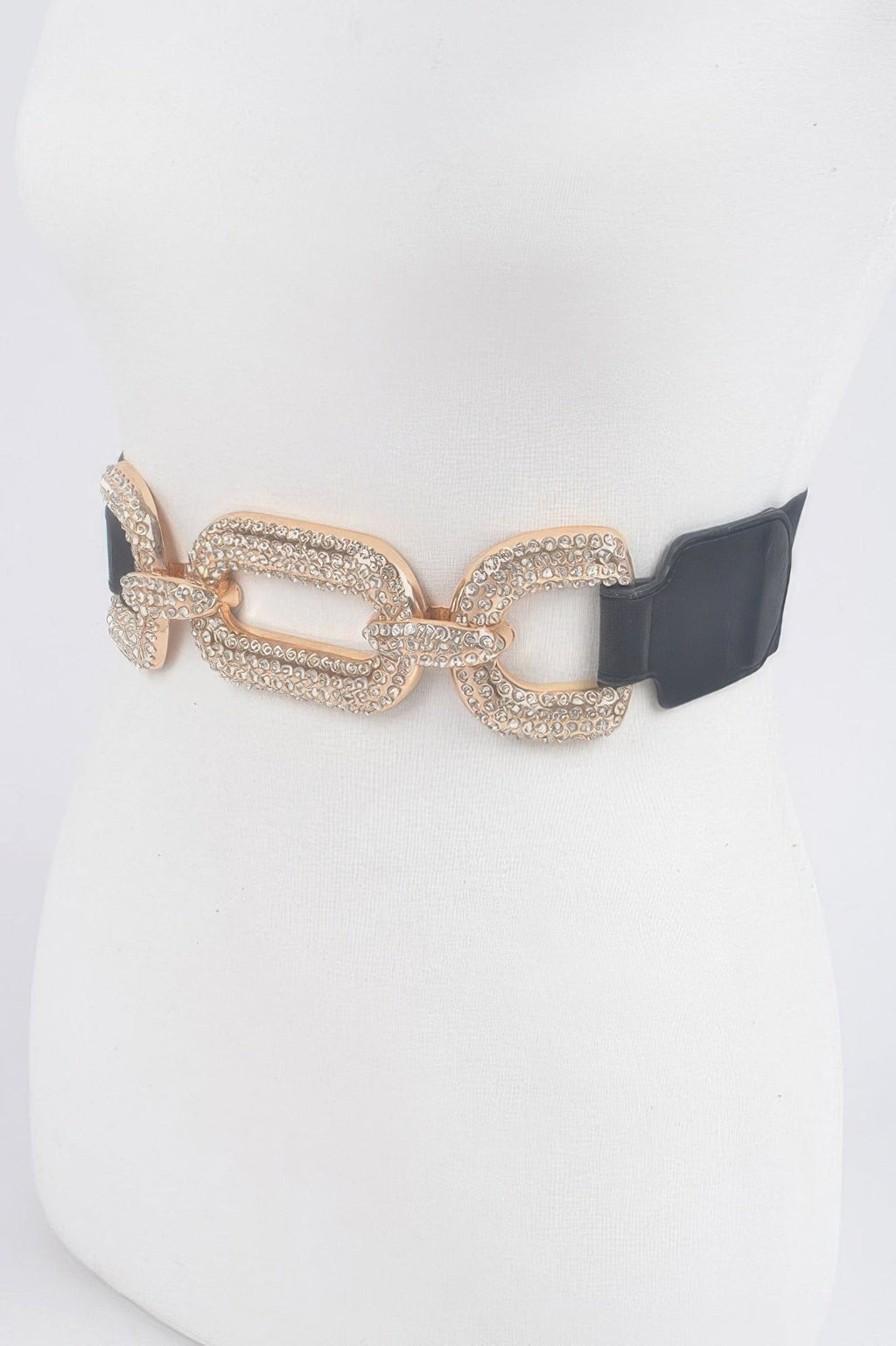 Metal W/rhinestone Elastic Waist Belt