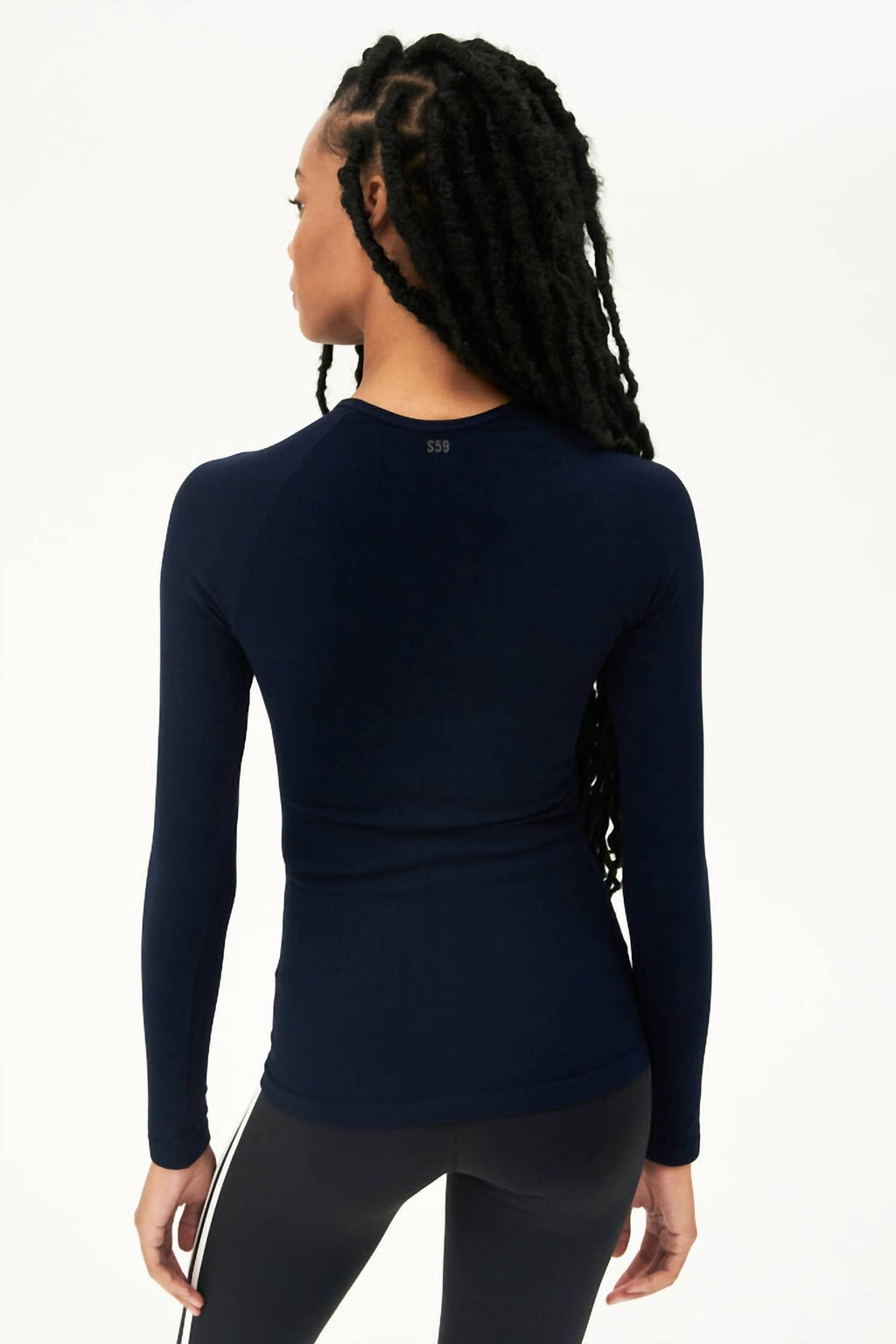Loren Seamless Long Sleeve Tee In Indigo