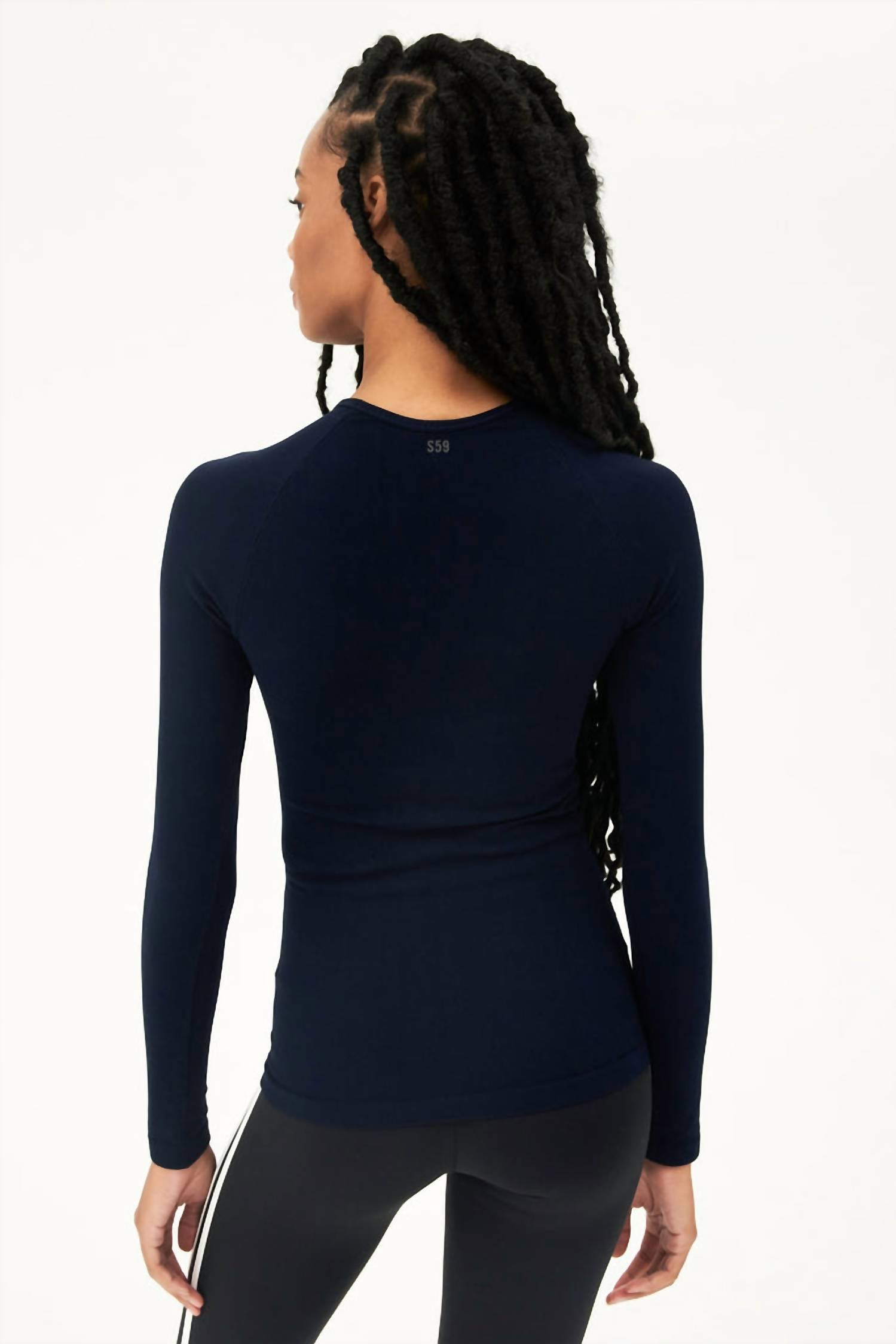 Loren Seamless Long Sleeve Tee In Indigo