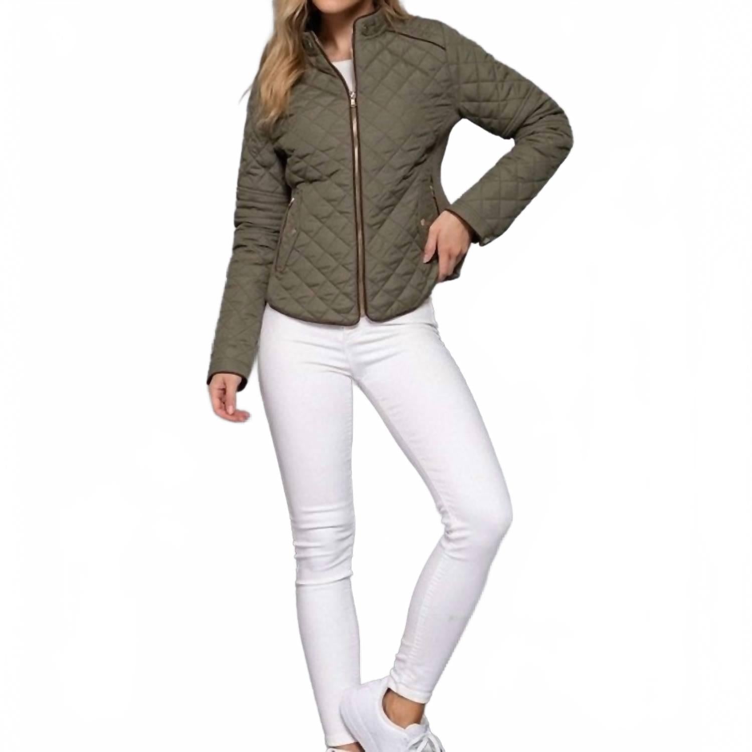 Quilted Padding Jacket In Olive
