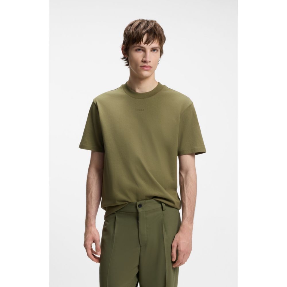 Relaxed-fit cotton-jersey T-shirt with logo print