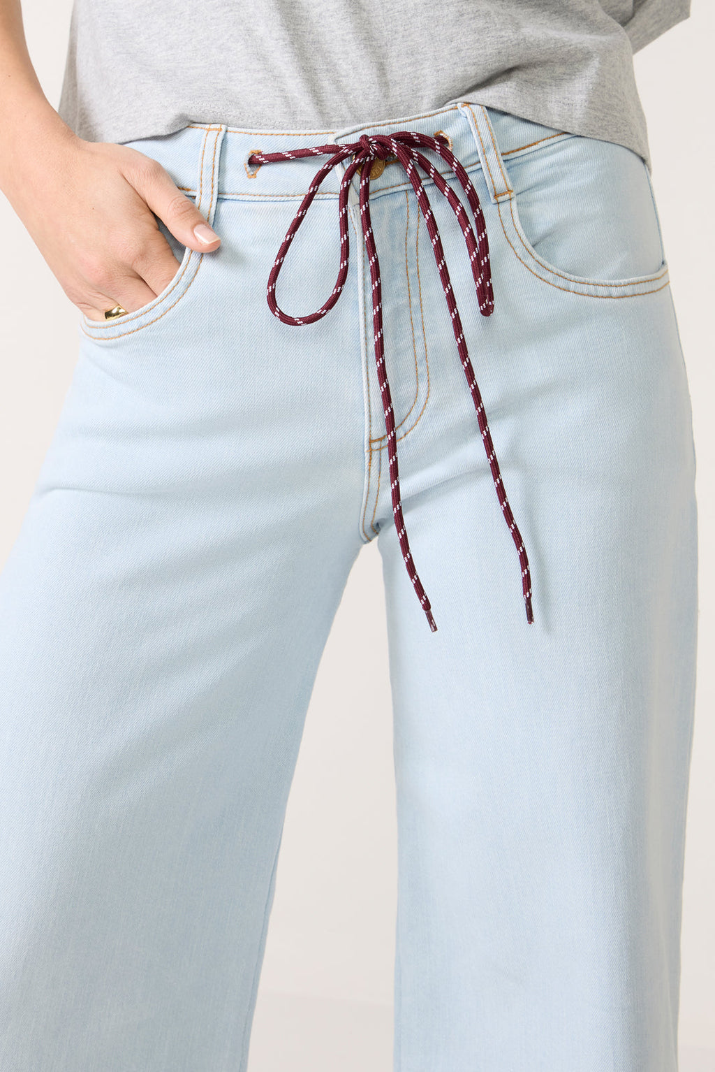 Women's Maya Wide Leg w Tie Waist Jeans