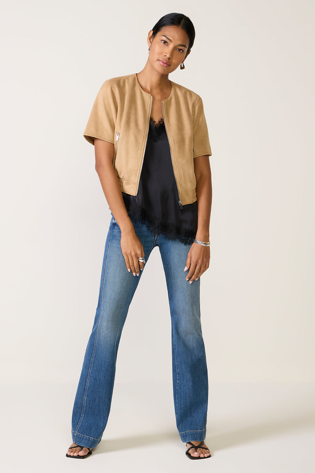Women's Billie Faux Suede Bomber Jacket