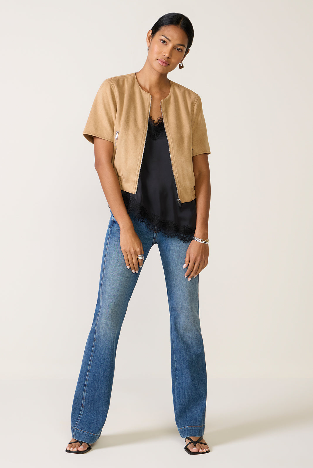 Women's Billie Faux Suede Bomber Jacket