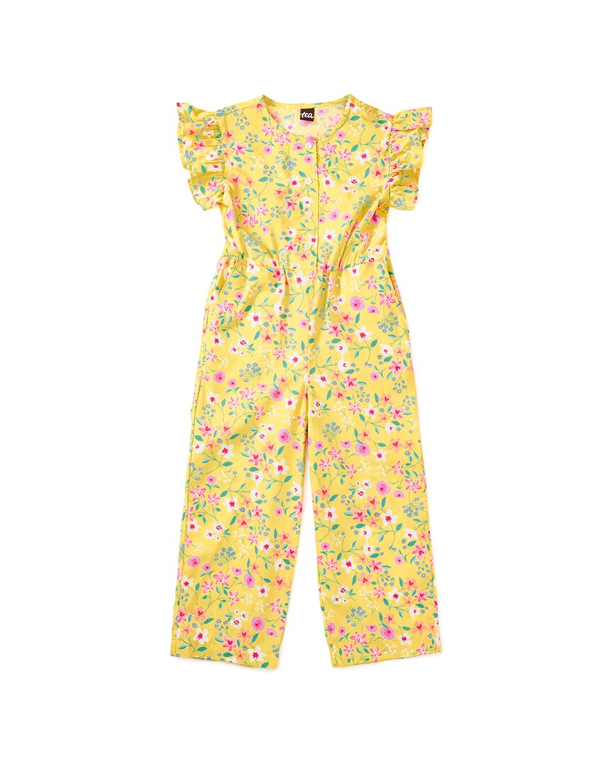 Tea Collection Flutter Sleeve Button Jumpsuit