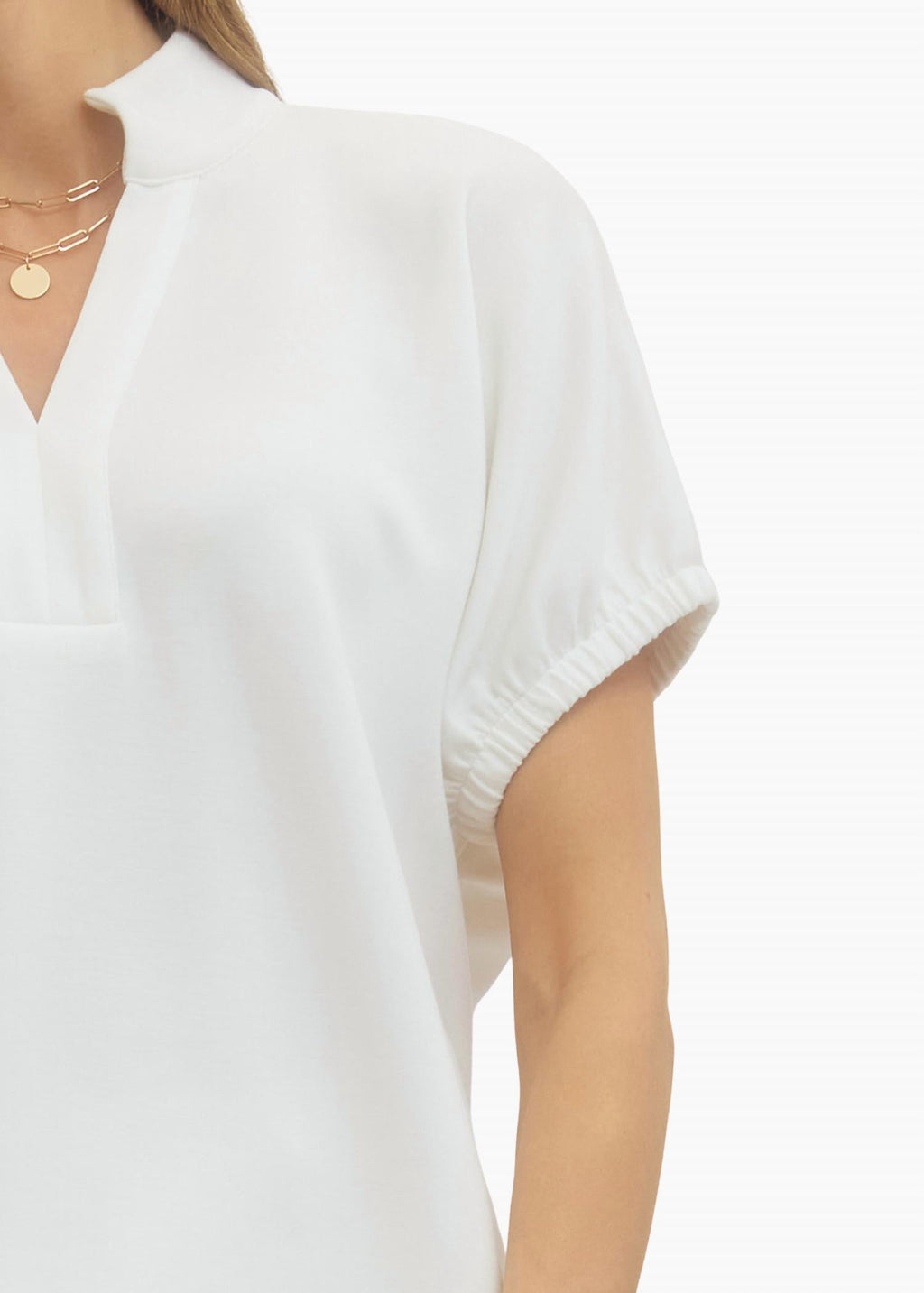 Collins Collared Top In White