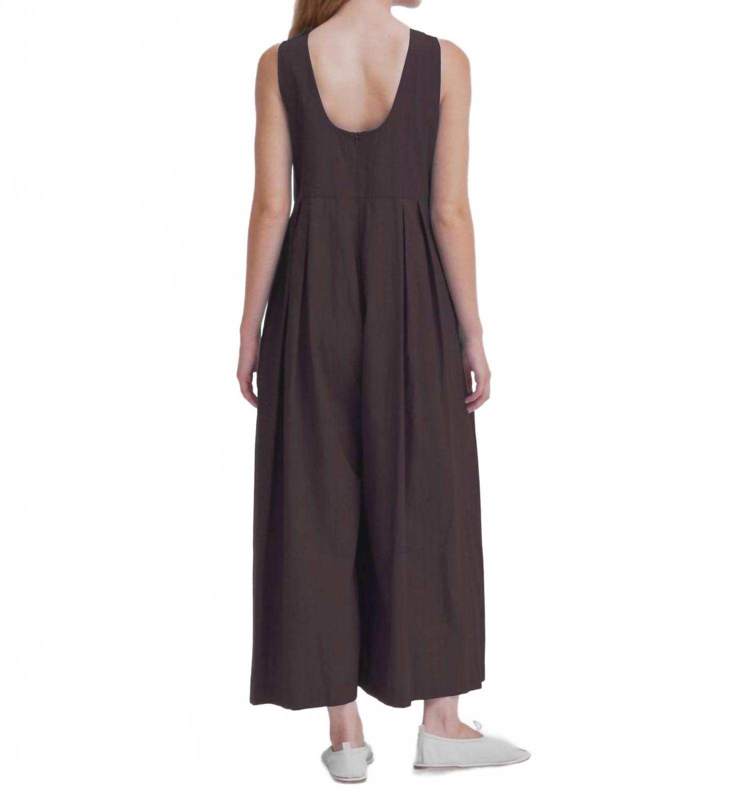 Wide Leg Jumpsuit In Chocolate
