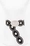 Wide Statement Belt with Oval Studded Design