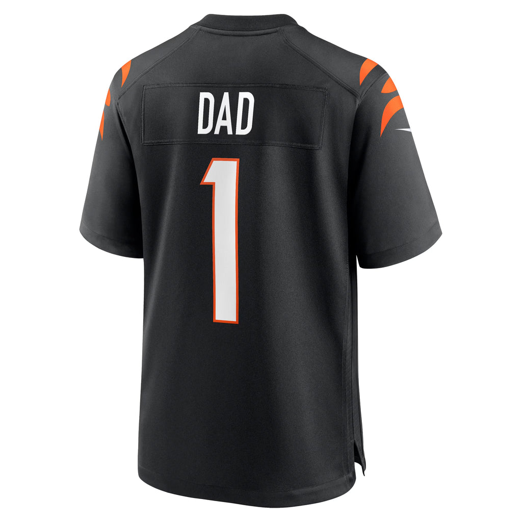 Cincinnati Bengals Number 1 Dad Black Game Jersey