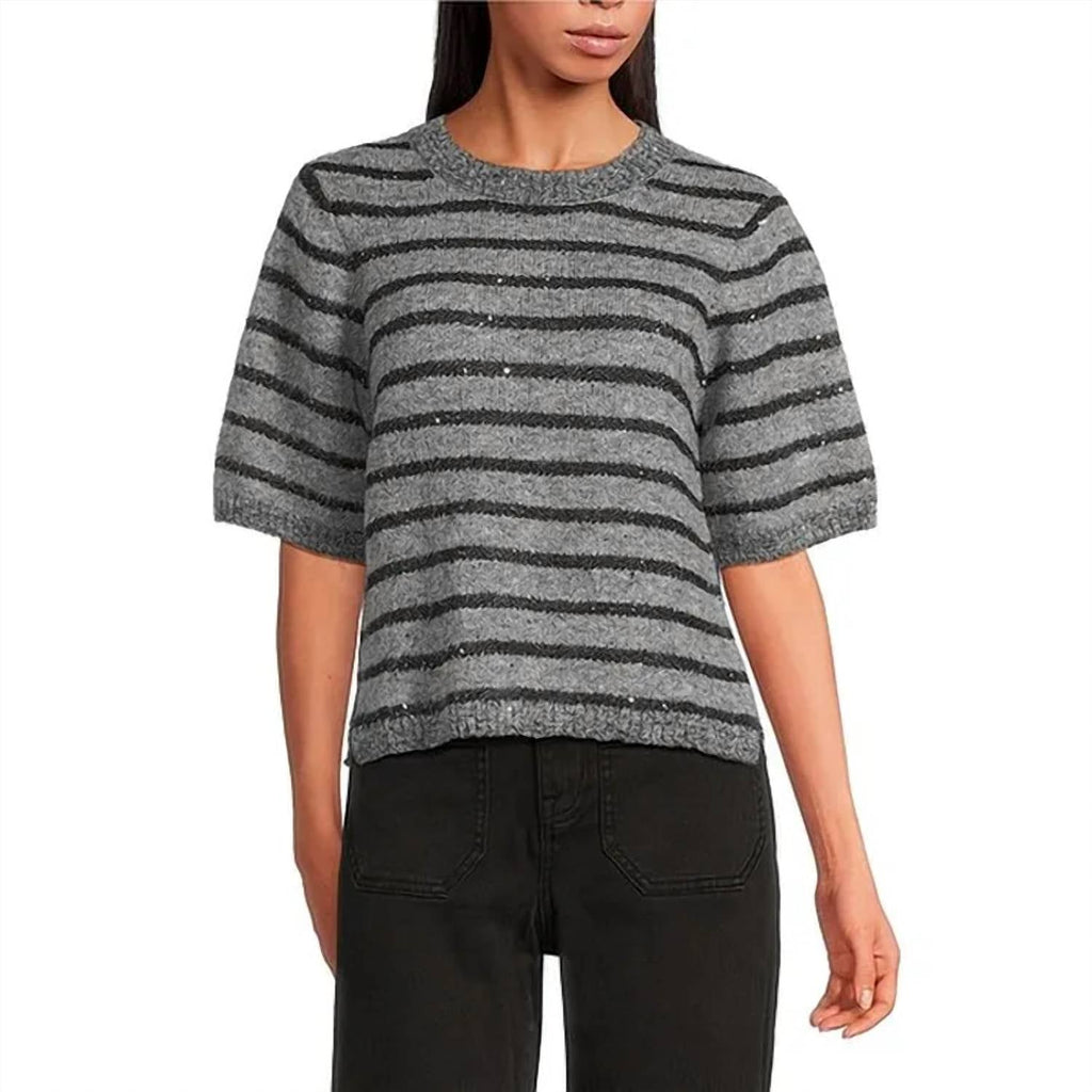 Shine Crew Sweater In Grey