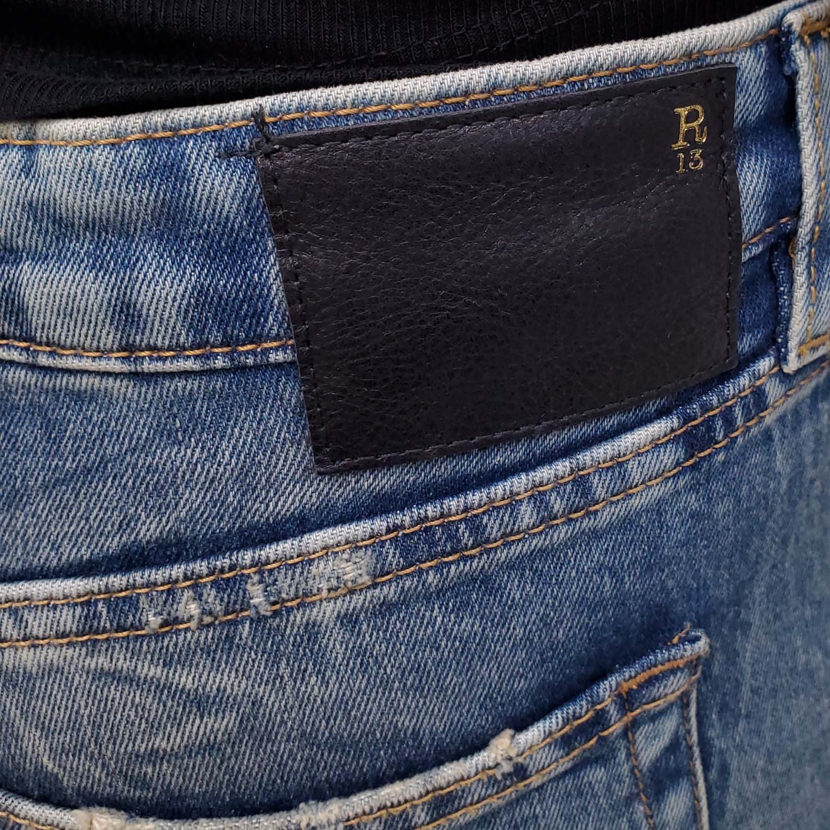 R13 'BOY STRAIGHT' CROPPED JEANS - SIZE 27