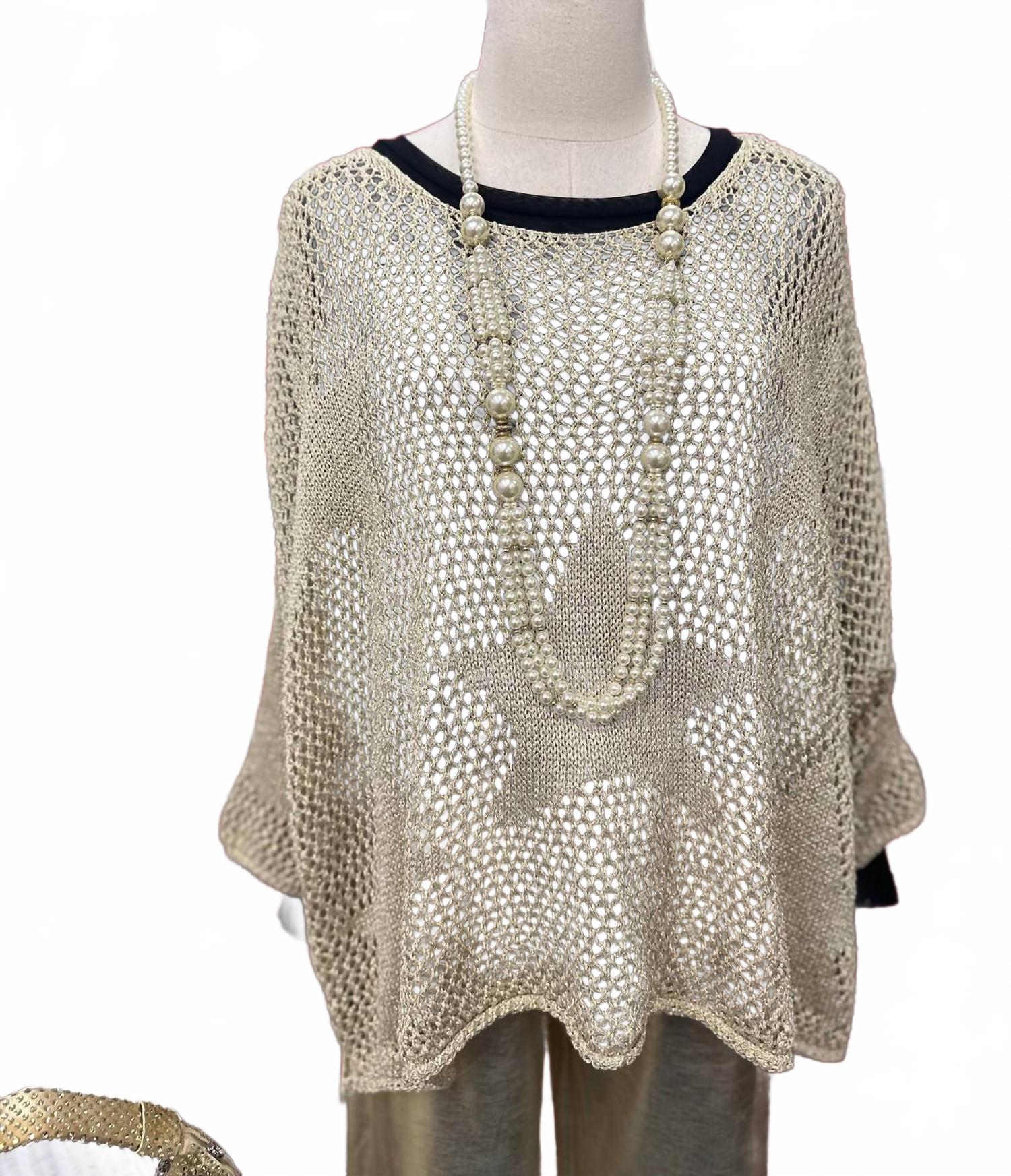 Everyone Can See Long Sleeve Sweater In Gold