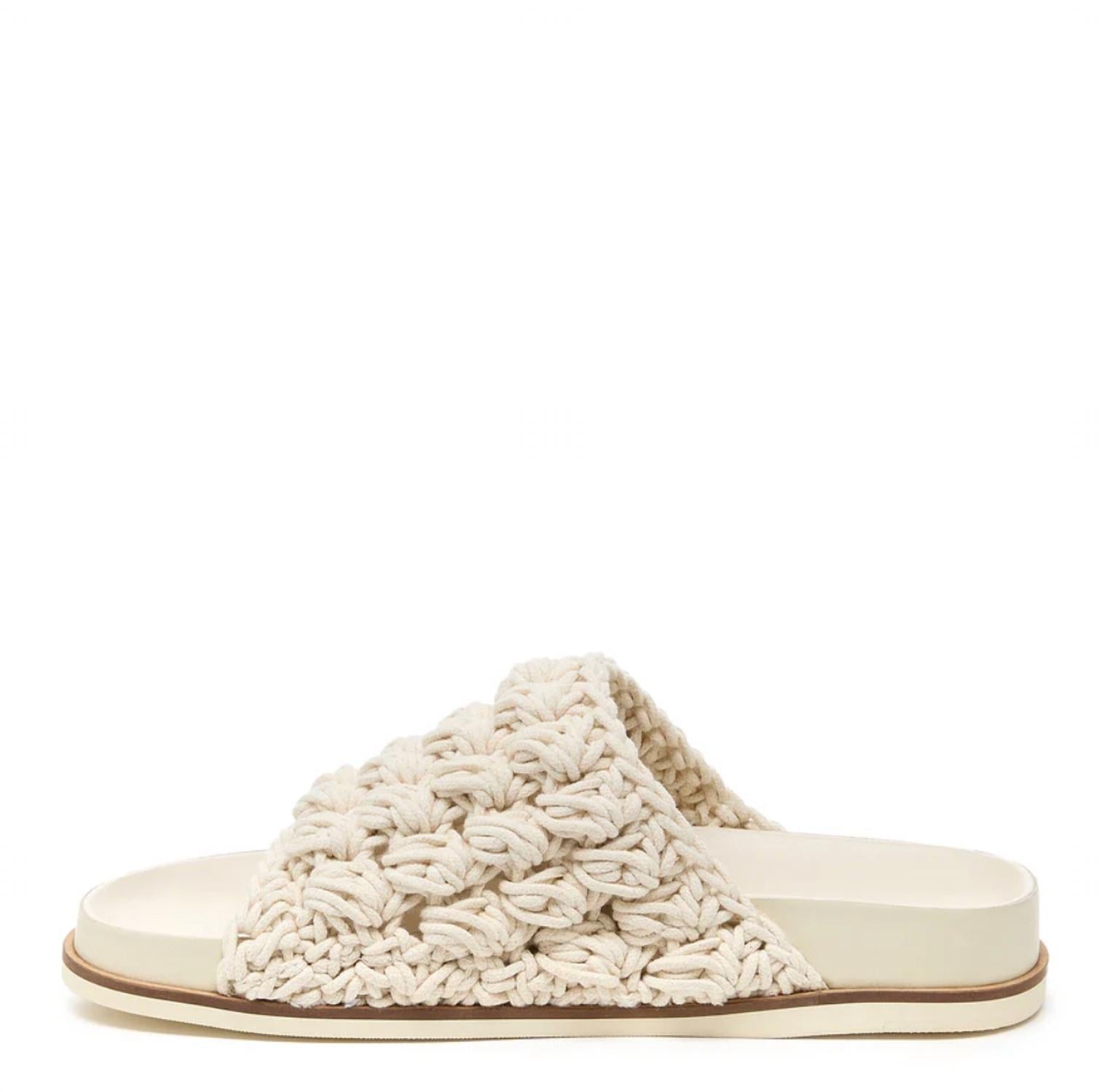 Women's Squish Crochet Raffia Mules In Shell Bubble