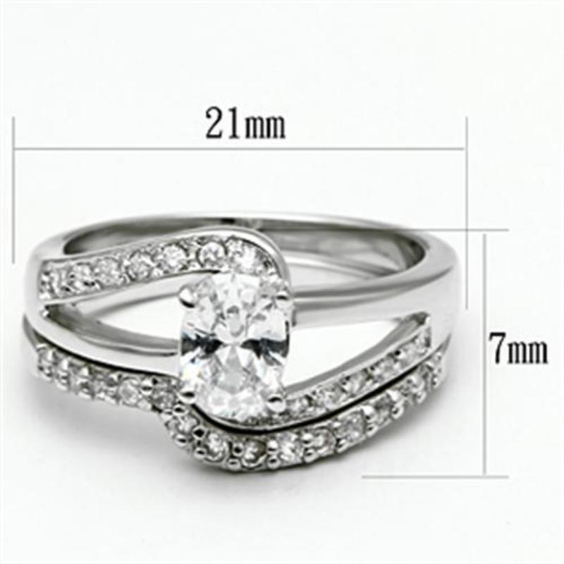 Rhodium Brass Ring with AAA Grade CZ in Clear