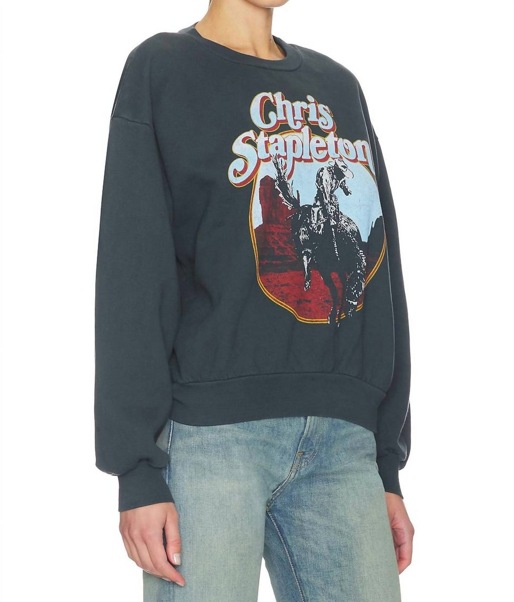 Chris Stapleton Oversized Crew Sweatshirt In Black