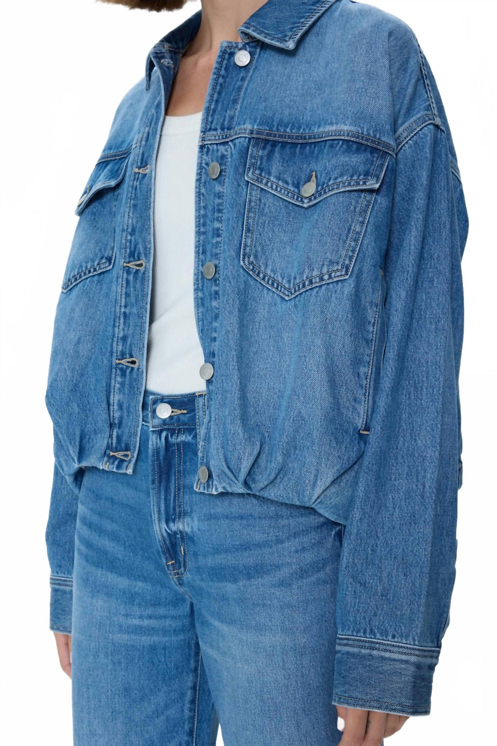 Bibi Blouson Jean Jacket In Blue