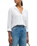 Wren Button Front Shirt In White