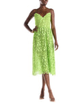 Monique Lhuillier Spaghetti Strap Lace Silk-Lined Dress