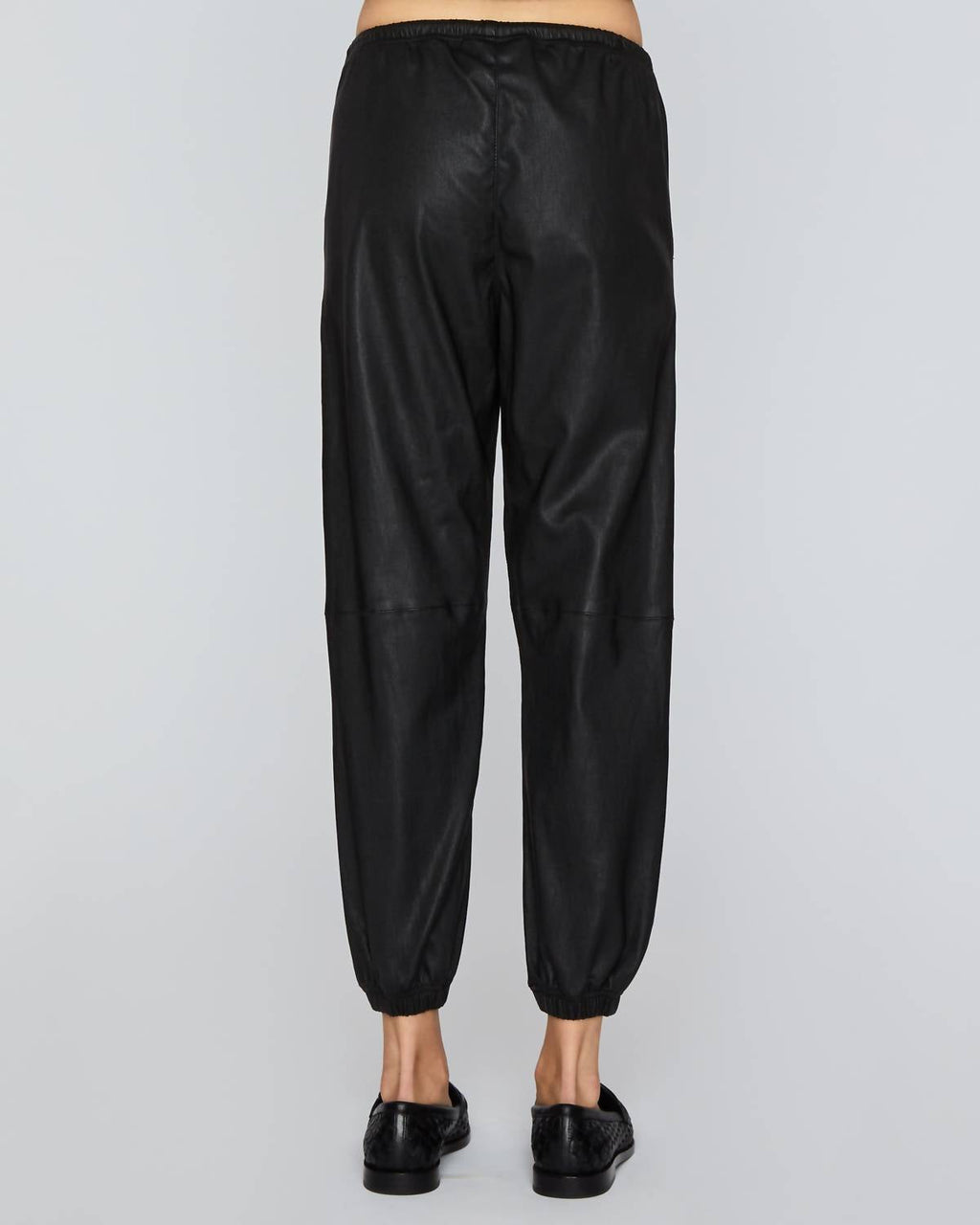 Leather High-Rise Sweatpants In Black