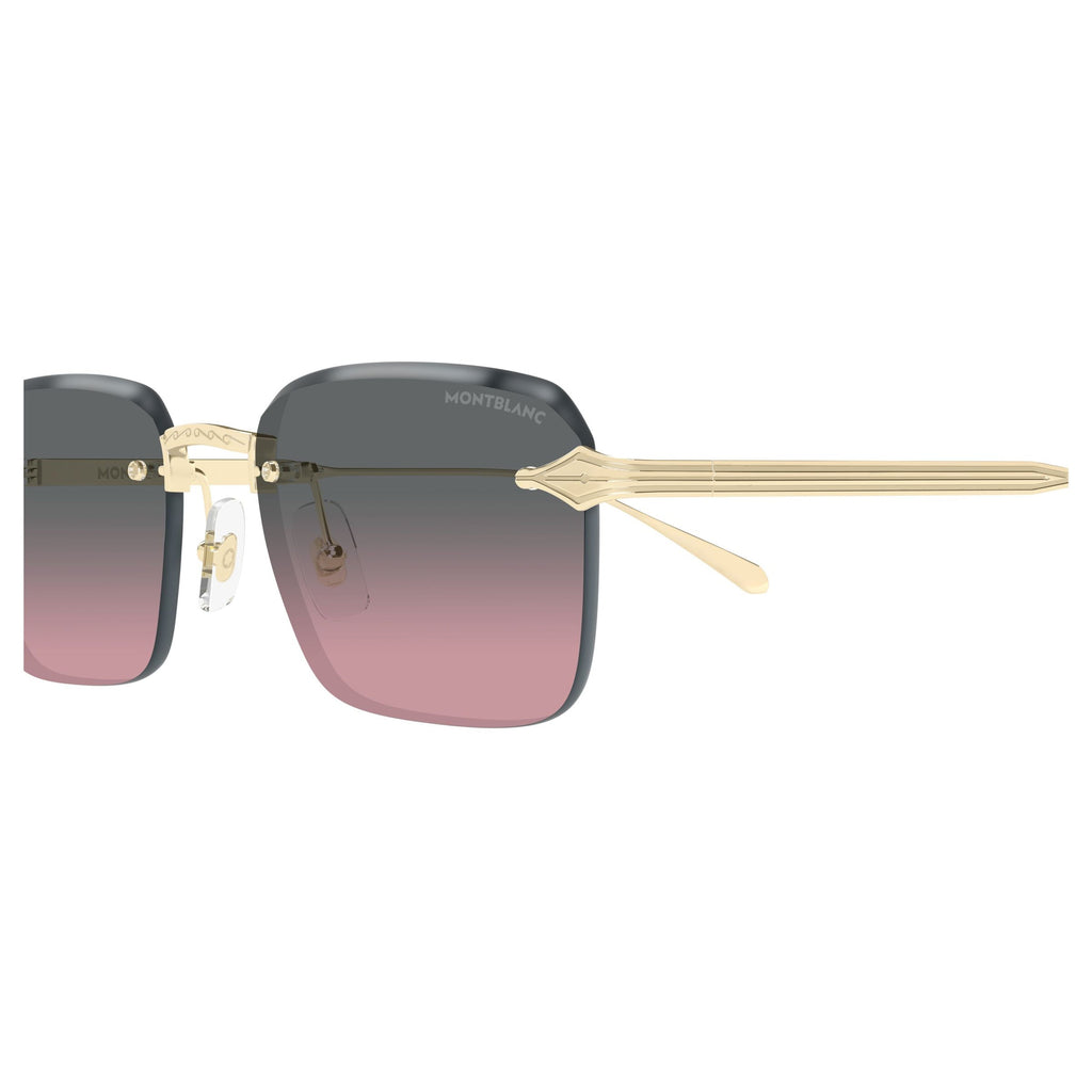 Rimless Square Sunglasses With Gold-Toned Detailing
