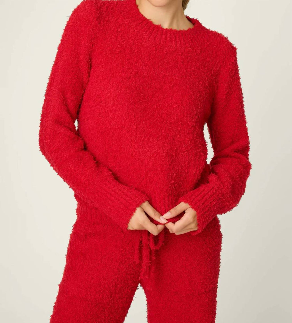 Bundle Up Sweater In Samba Red