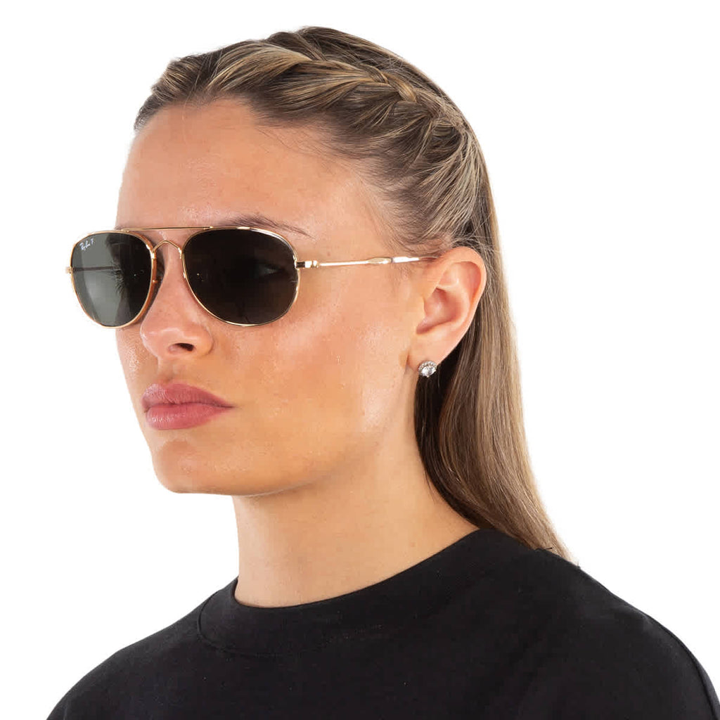 Ray Ban Bain Bridge Polarized Green Pilot Unisex Sunglasses RB3735 001/58 57