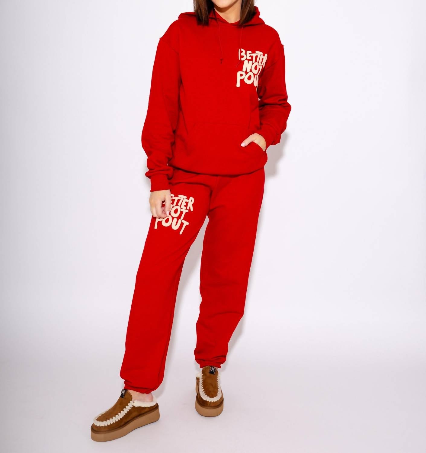 Better Not Pout Hoodie In Red