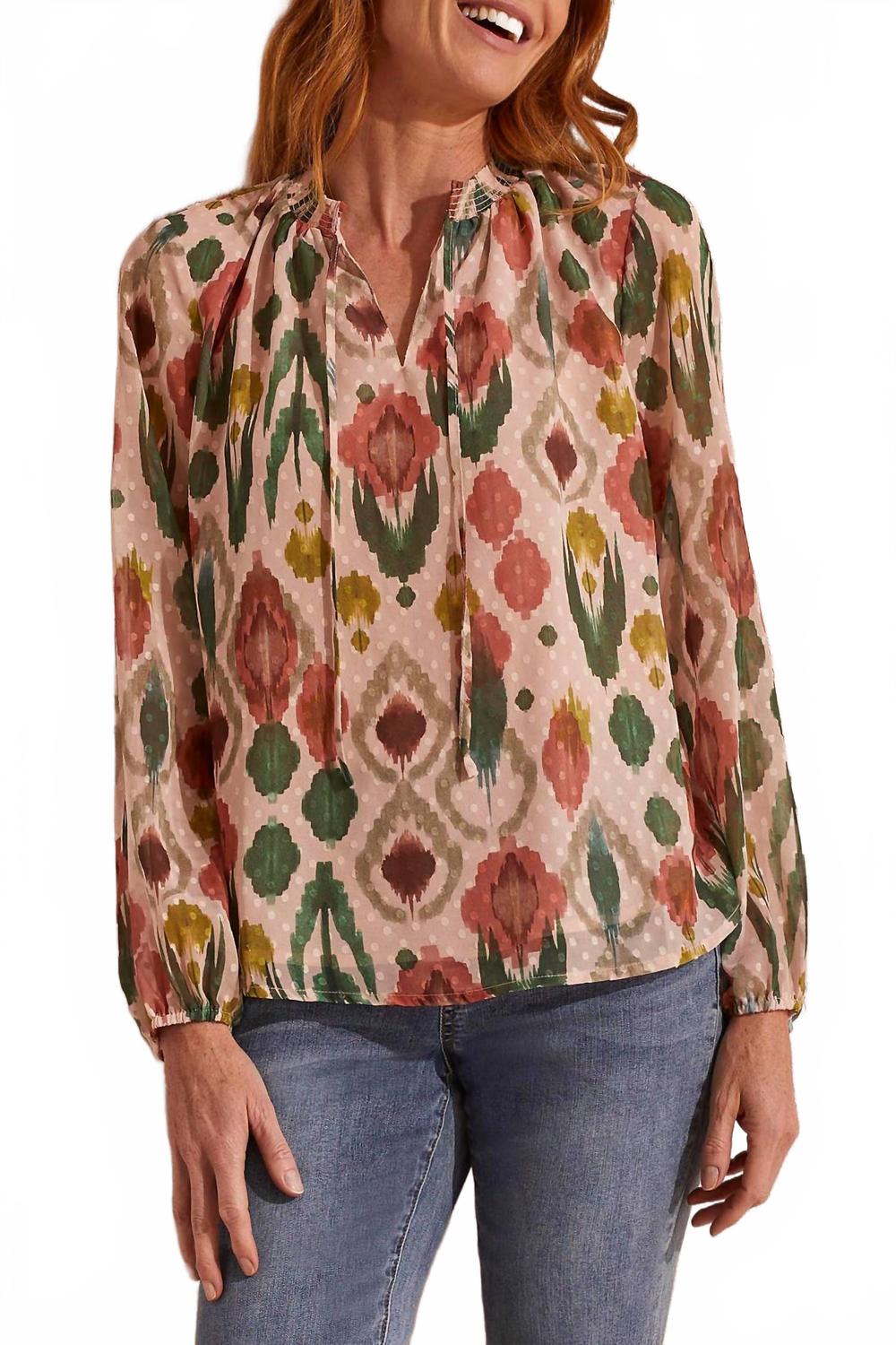 Print Poly Blouse In Vine