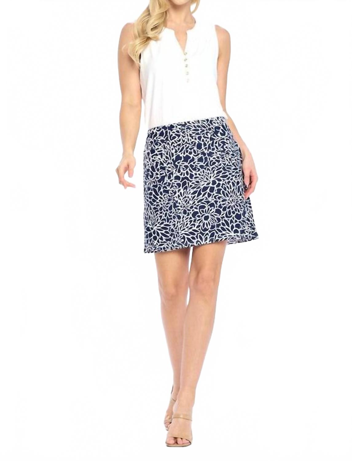 Tessa Flamingo Skort In Navy/white