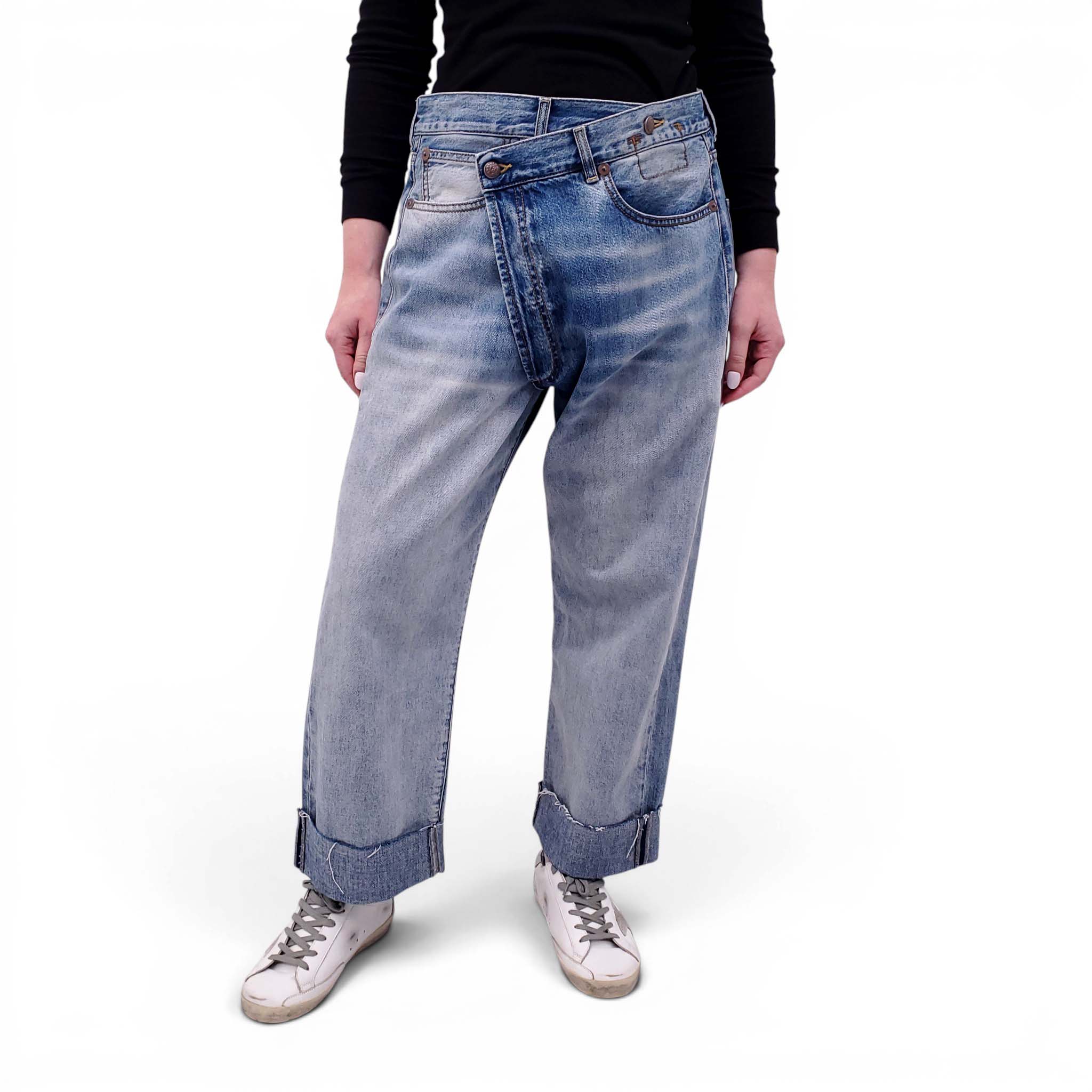 R13 CROSSOVER JEANS - SIZE 28