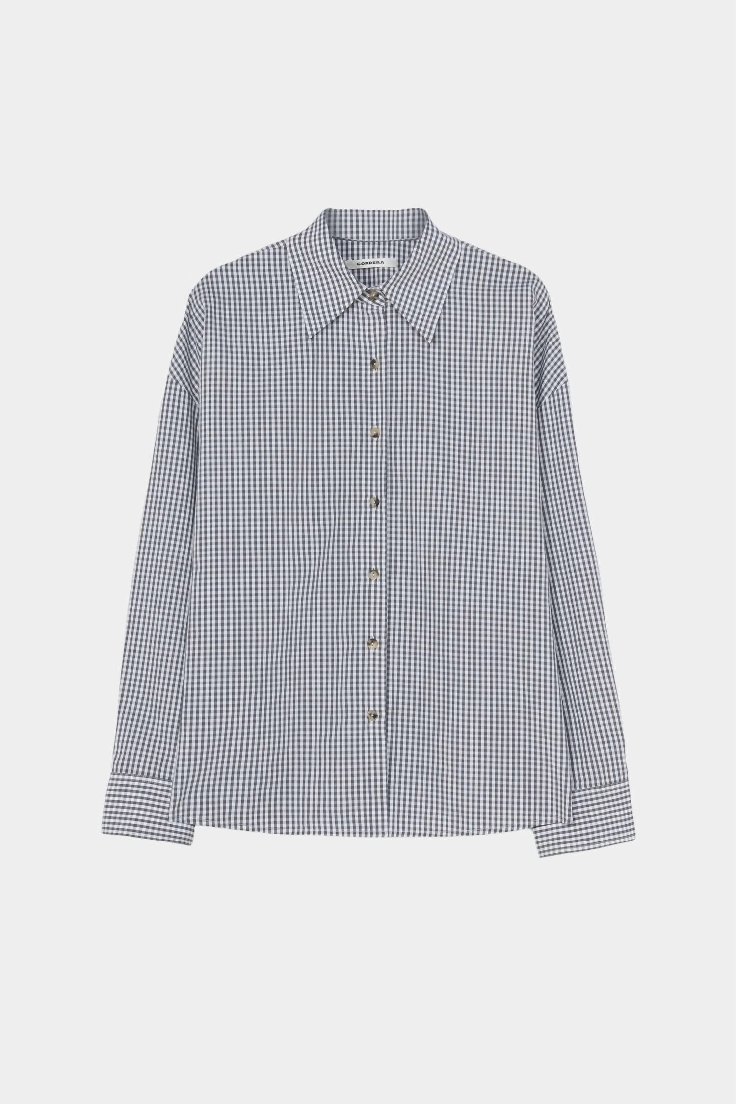Oversized Vichy Shirt In Grey