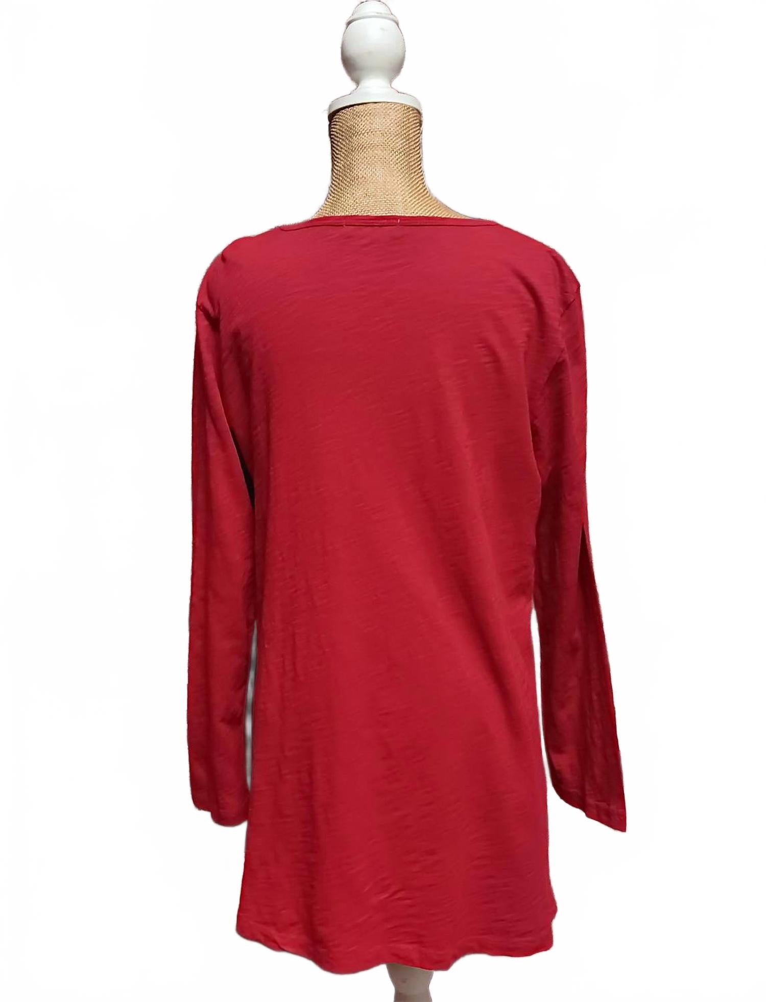Single Pocket Safari Top In Red/ Black