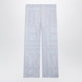 Toteme Monogram Pajama Trousers In Light Blue Cotton Blend Women