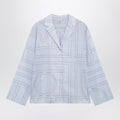 Toteme Light Blue Monogram Pajama Shirt In Cotton Blend Women