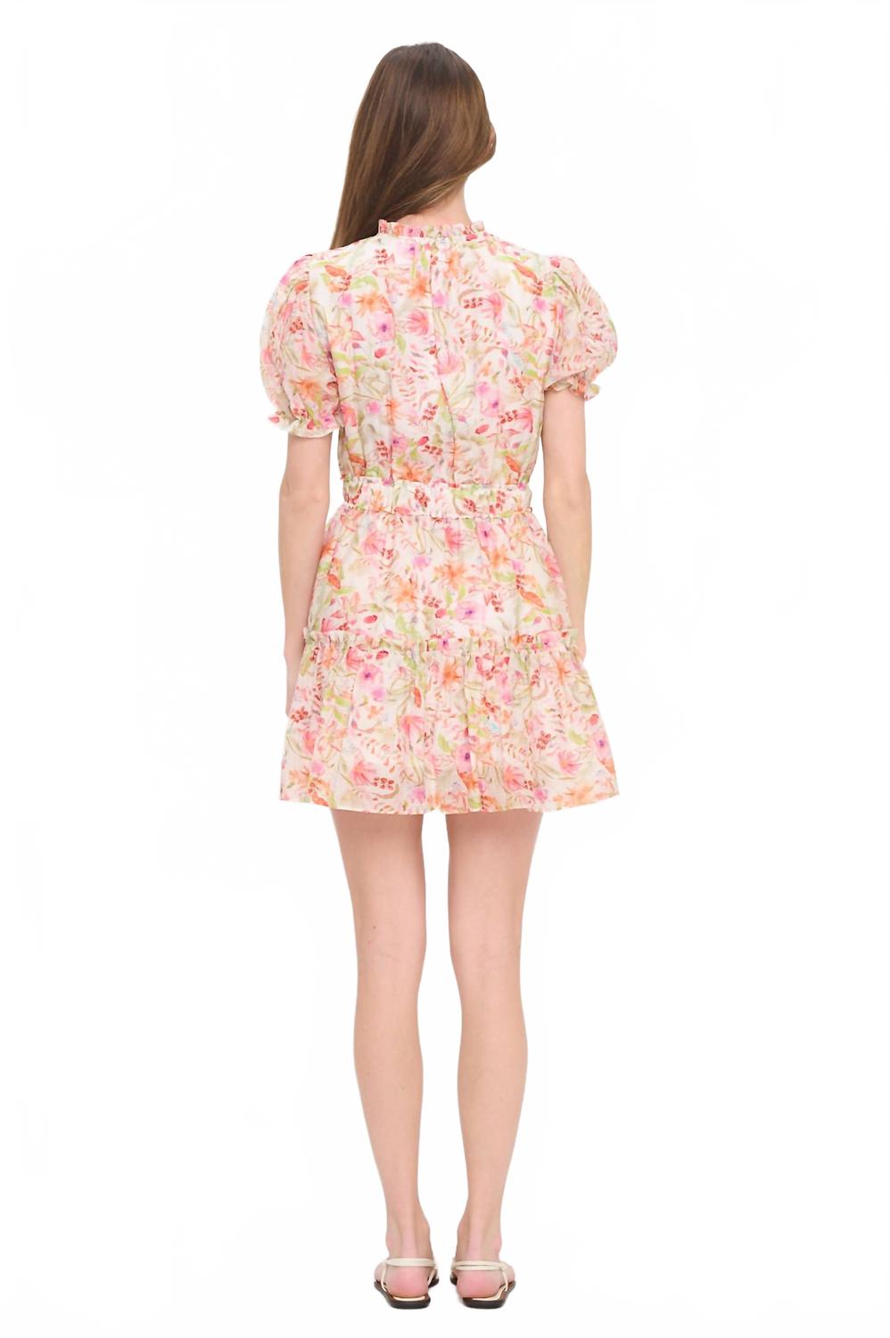 Pebble Garden Short Dress In Multicolor