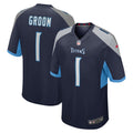 Tennessee Titans Number 1 Groom Navy Game Jersey