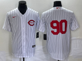 Men's Cincinnati Reds #90 White 2022 MLB at Field of Dreams Game Authentic Player Jersey1