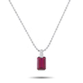 LB Exclusive Platinum 0.04ct Diamond and Tourmaline Pendant Necklace MF05-041426