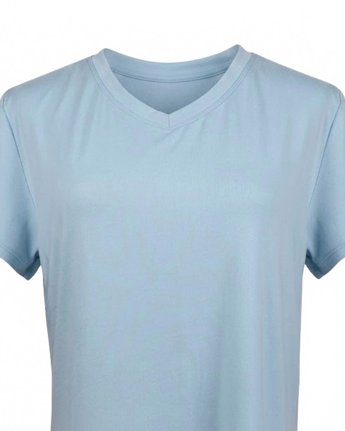 Women's Lounge Short Sleeve Shirt In Light Blue