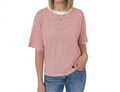 Coastal Shoreline Boxy Tee In Red Summer Stripe