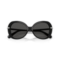 0Sk6059 Rounded Black Acetate Sunglasses with Crystal Embellishments