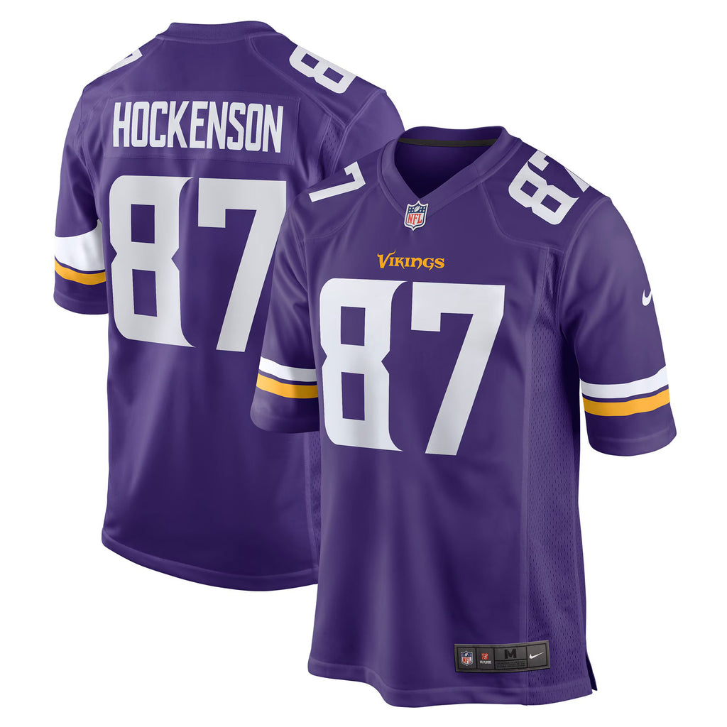 Minnesota Vikings T.J. Hockenson Purple Game Player Jersey