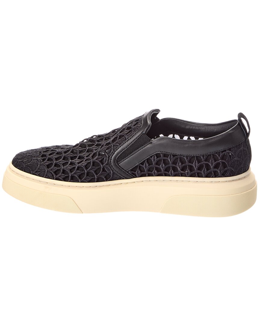 Ferragamo Cassina Leather-Trim Sneaker